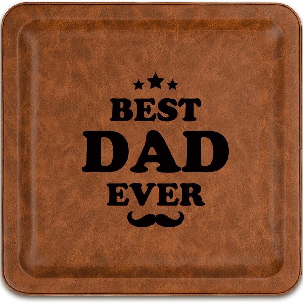 New Dad Gifts for Men Husband from Wife Presents, PU Leather Valet Tray